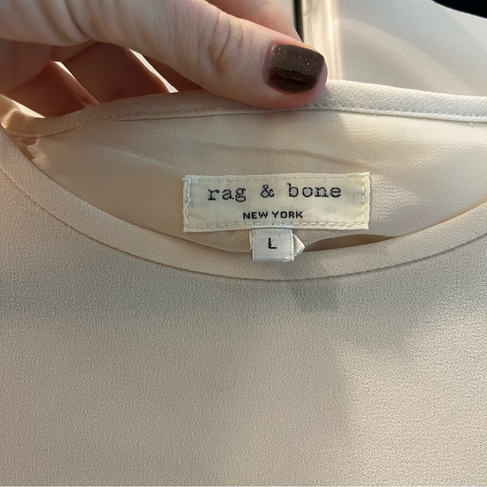 Rag & Bone Cream Scoop Neck Blouse - Women’s size Large